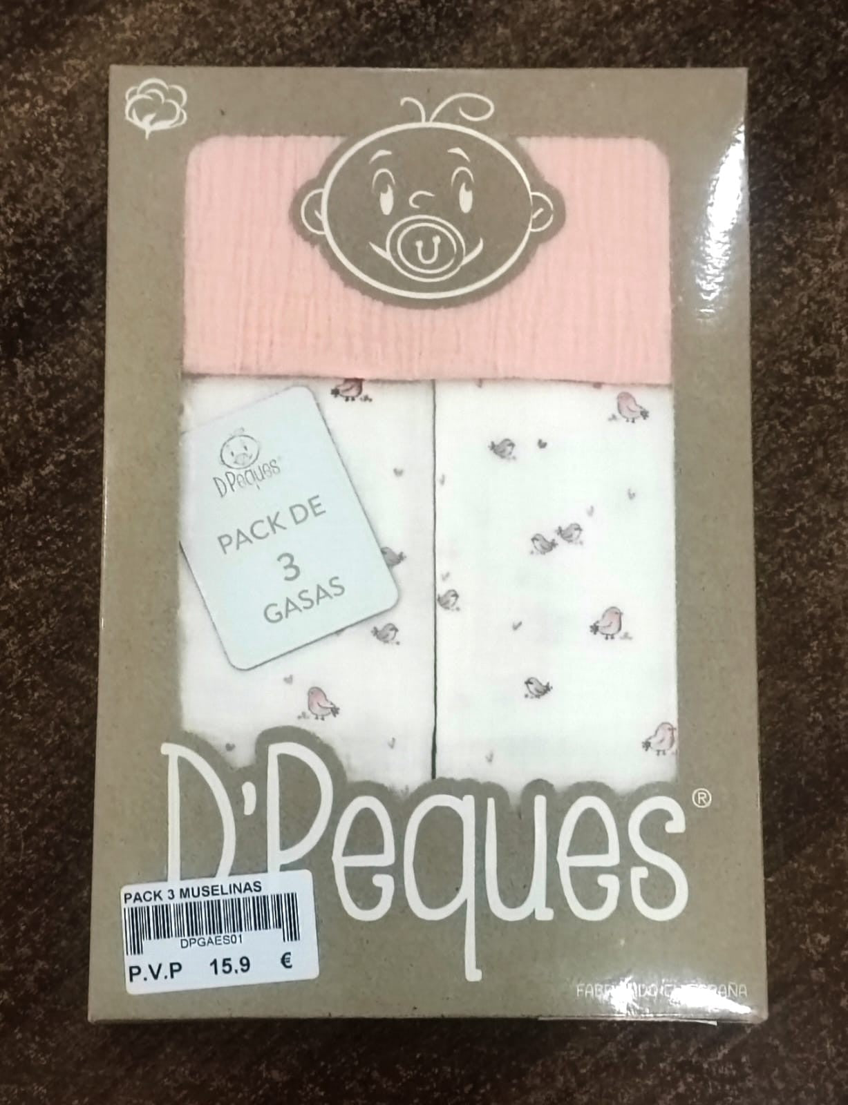 Gasas Pack de tres 50x50 D`PEQUES