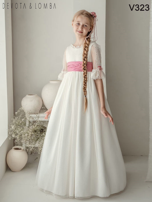 Vestido Comunión 2026 Devota y Lomba V323