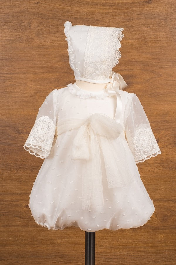 Pelele Plumeti de Organza con Capota 39407 Mikamama