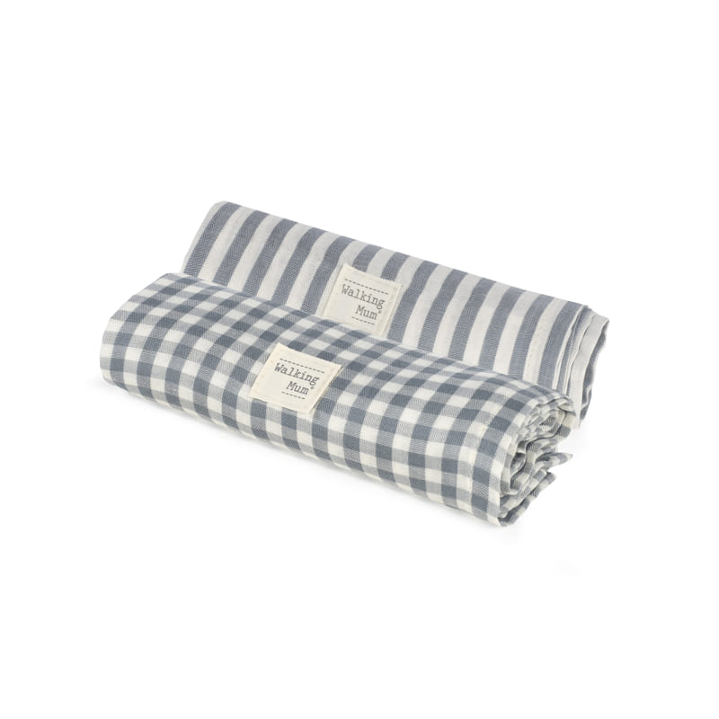 Pack Muselinas Praliné Vichy/Rayas Walking Mum