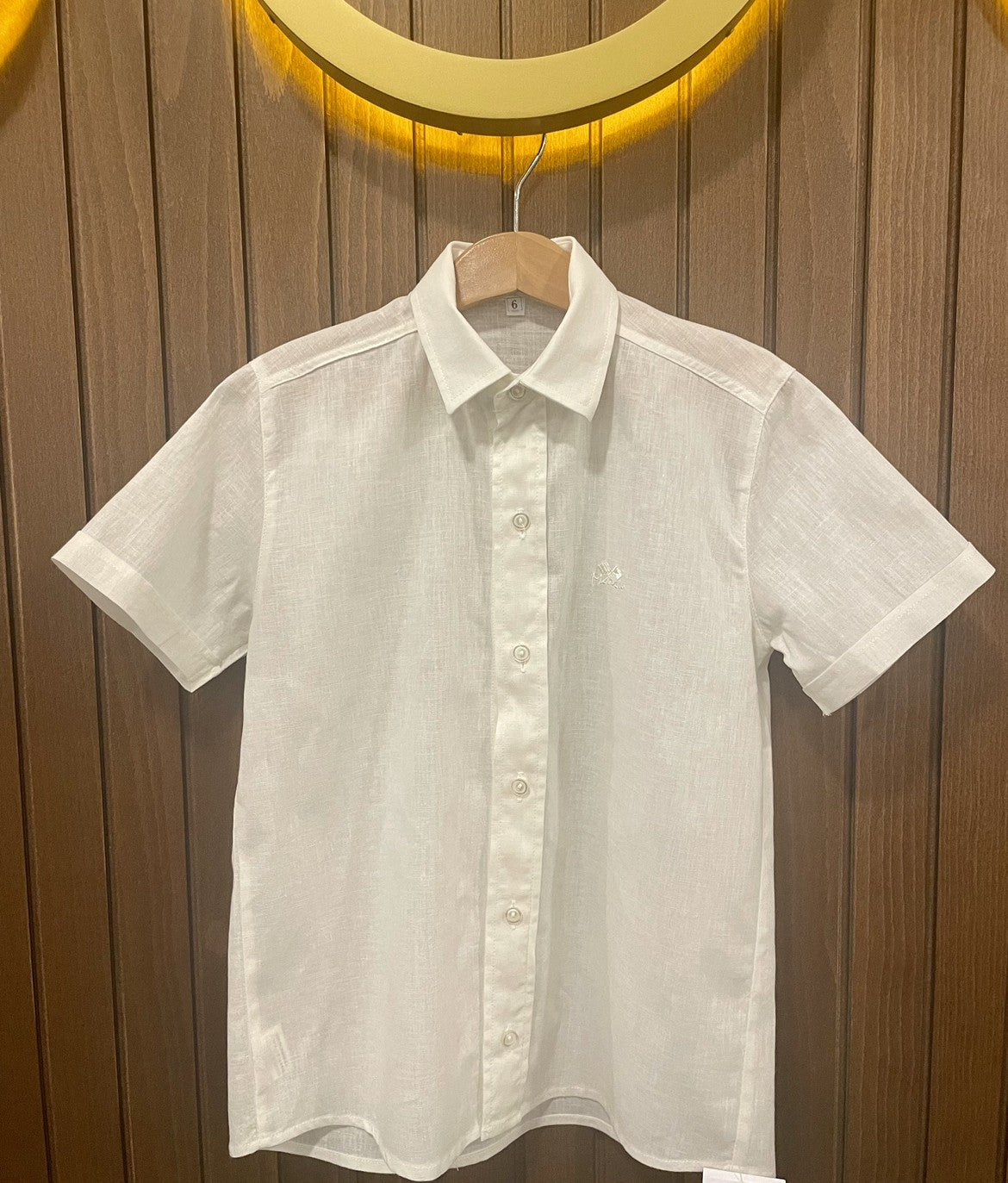 Camisa Cuello Pico Lino Manga Corta Marsu