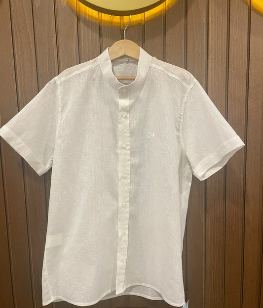 Camisa Cuello Mao Lino Manga Corta Marsu