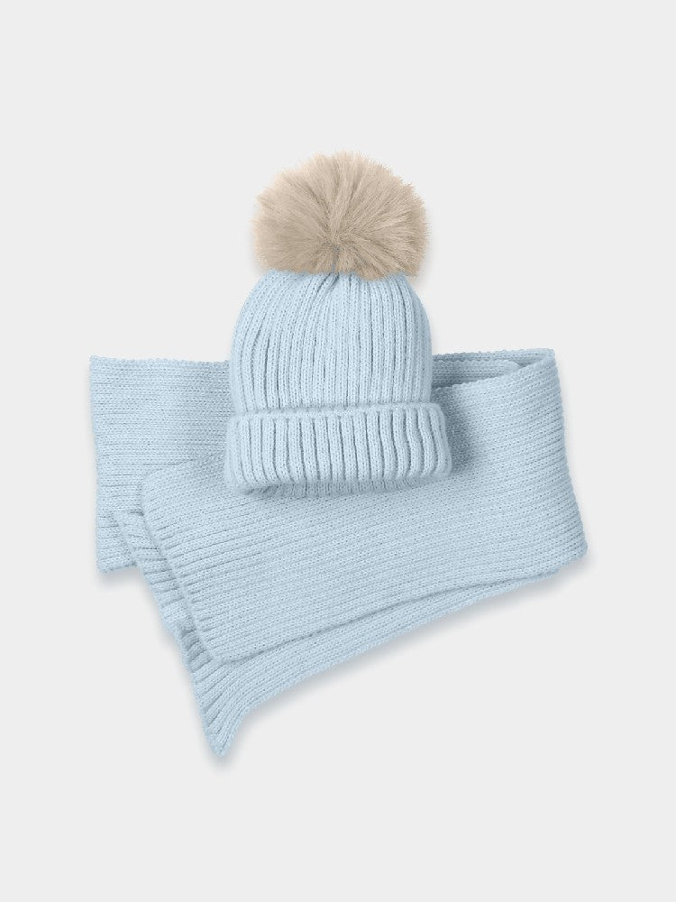 Conjunto Bufanda y Gorro pompón pelo GB18 Mac Ilusión