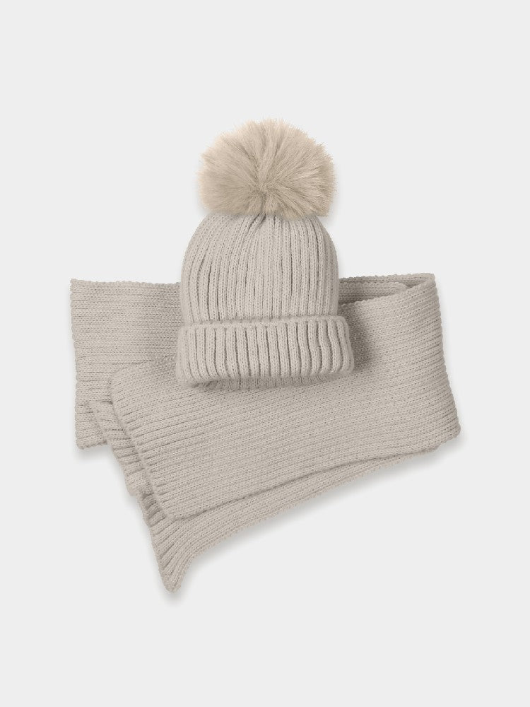 Conjunto Bufanda y Gorro pompón pelo GB18 Mac Ilusión