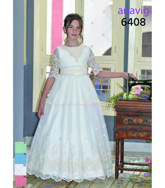 Vestido Comunión 2025 Anavig 6408