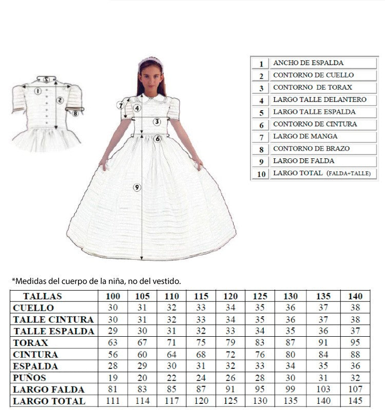 Vestido Comunión 2025 Devota y Lomba V323