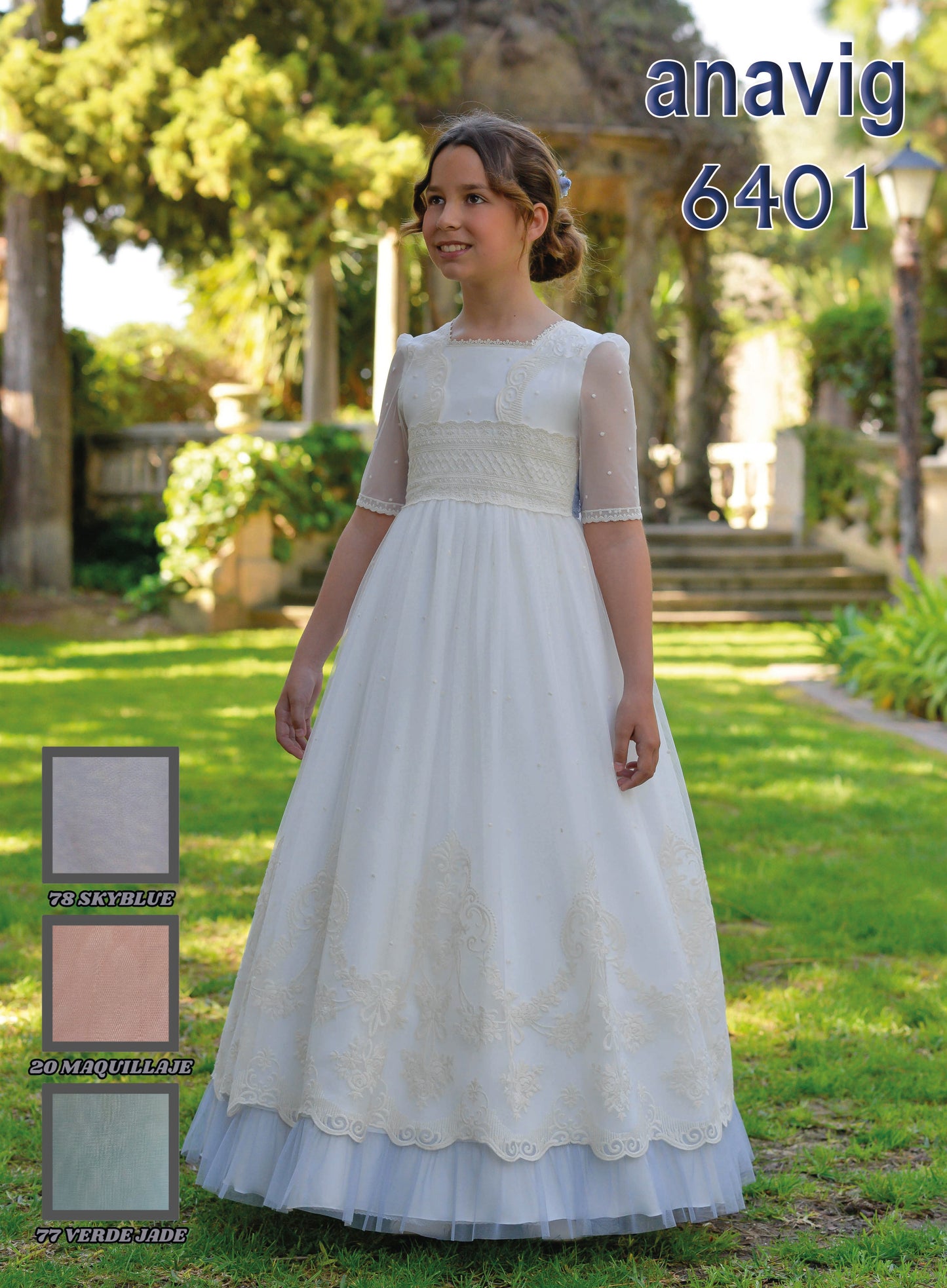 Vestido Comunión 2026 Anavig 6401