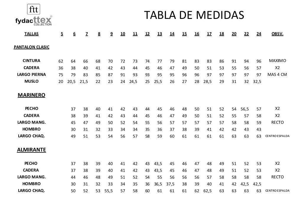 Traje de Comunión Almirante 402 Fydacttex